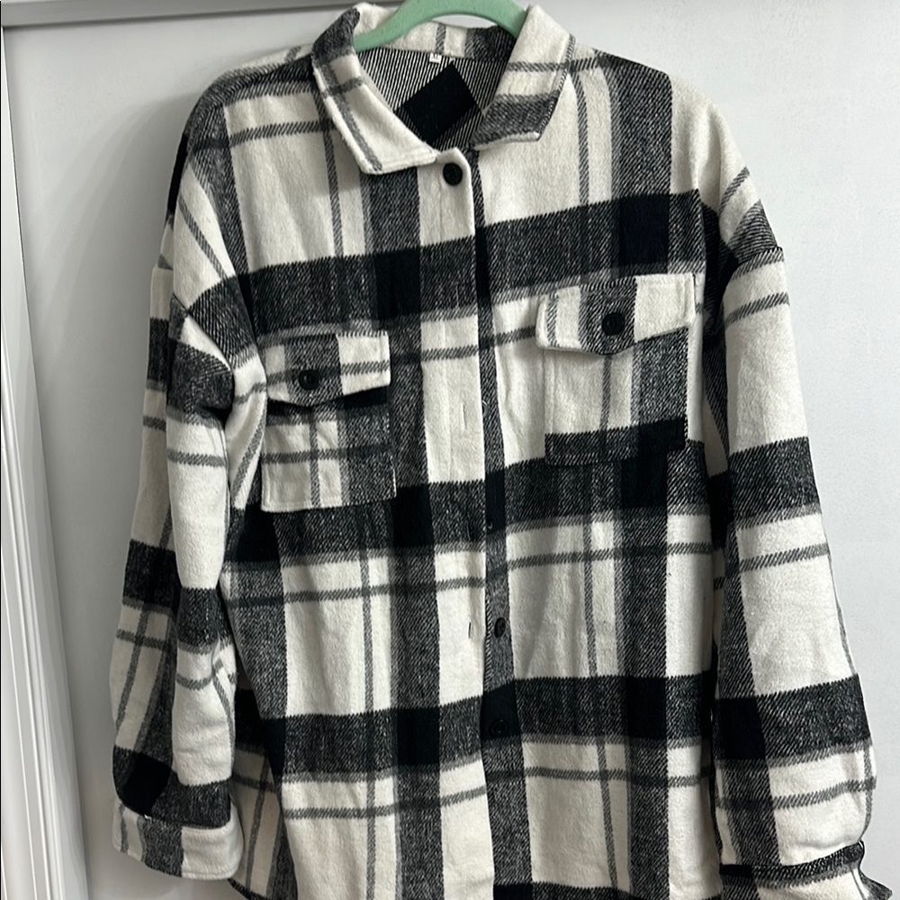 Plaid Button-Up Jacket